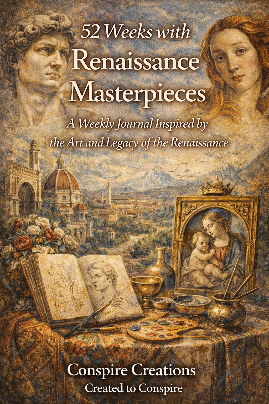 52 Weeks with Renaissance Masterpieces Guided Journal — Premium 52-week guided digital PDF journal by Conspire Creations®