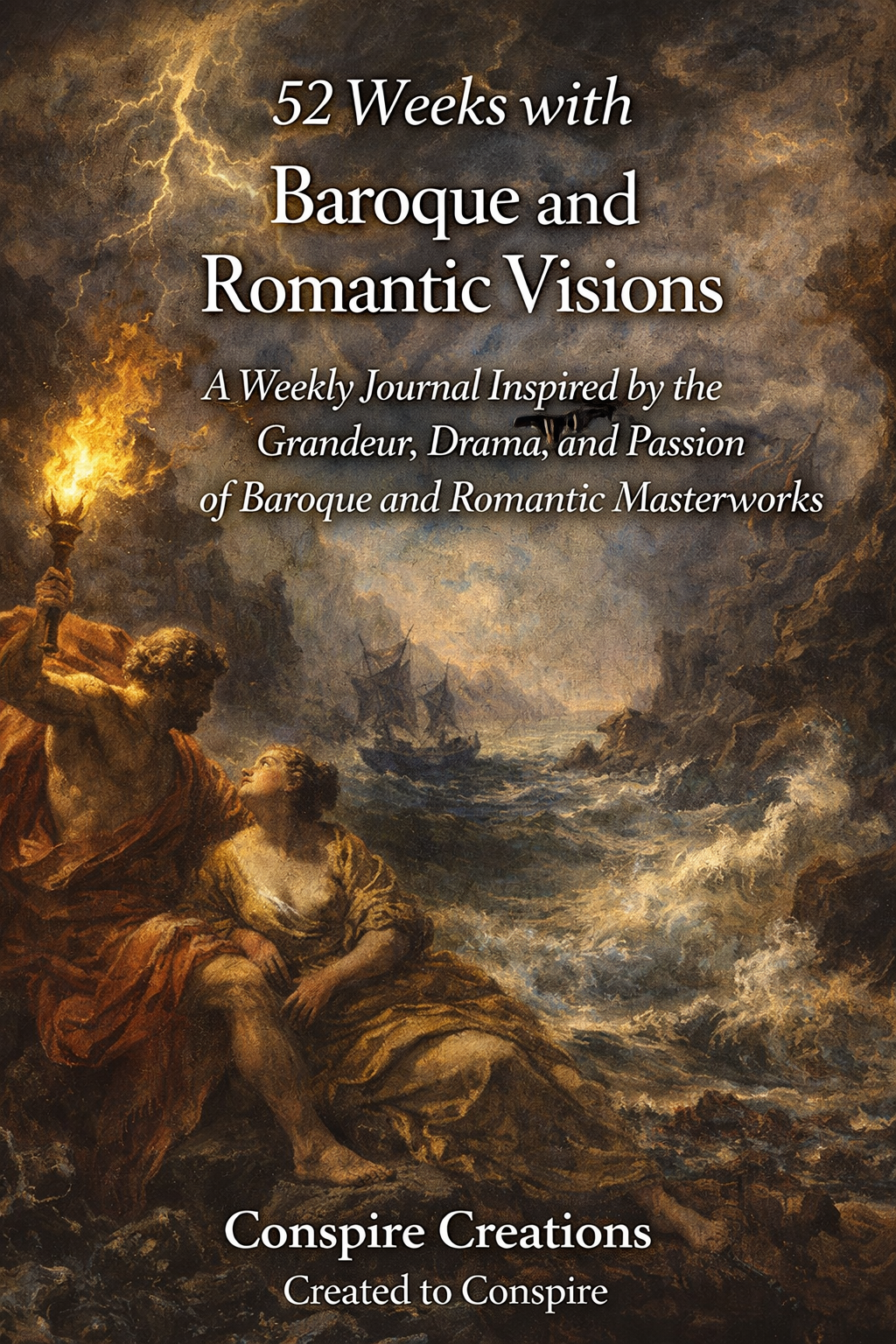 52 Weeks with Baroque & Romantic Visions Guided Journal — Premium 52-week guided digital PDF journal by Conspire Creations®