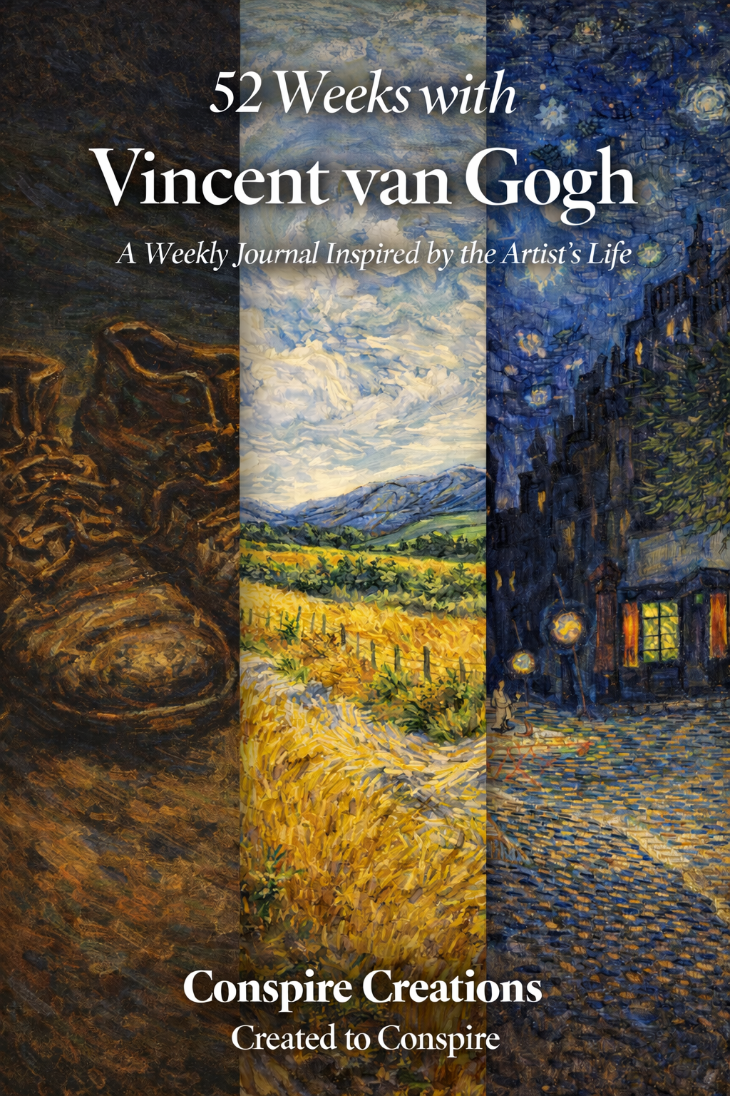 52 Weeks with Vincent van Gogh Guided Journal — Premium 52-week guided digital PDF journal by Conspire Creations®