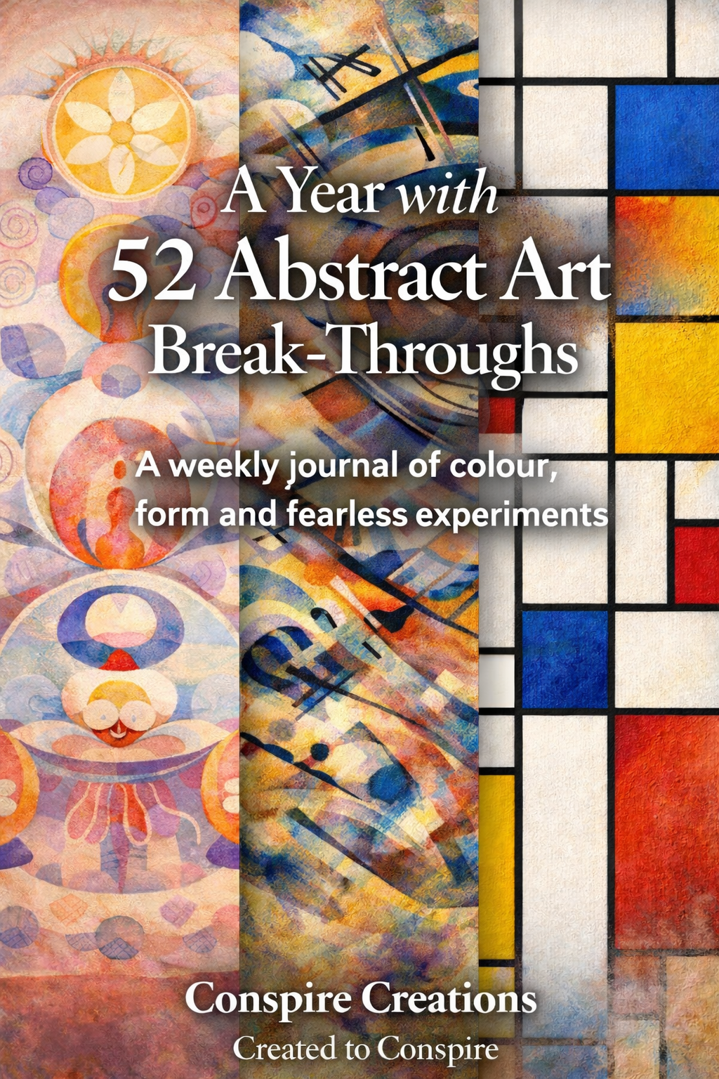 A Year with 52 Abstract Art Breakthroughs Guided Journal — Premium 52-week guided digital PDF journal by Conspire Creations®