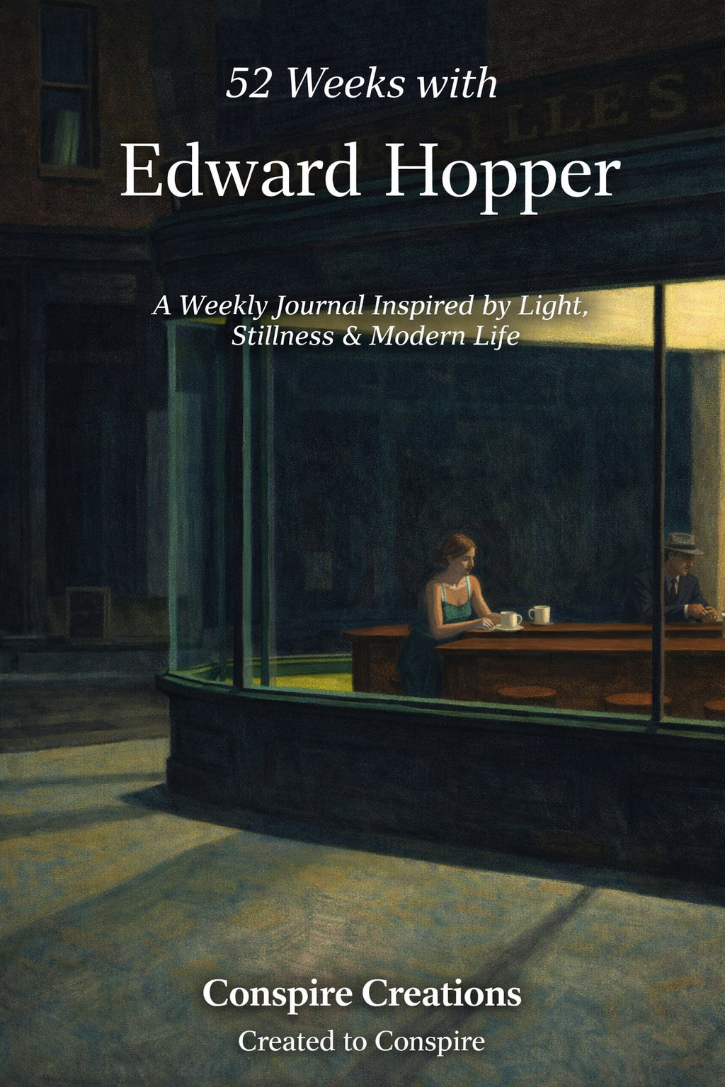 52 Weeks with Edward Hopper Guided Journal — Premium 52-week guided digital PDF journal by Conspire Creations®