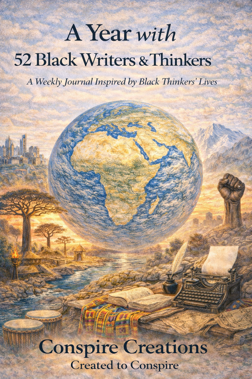 A Year with 52 Black Writers & Thinkers Guided Journal — Premium 52-week guided digital PDF journal by Conspire Creations®